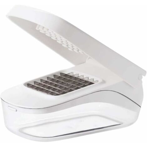 Coupe-légumes avec récupérateur – Trancheuse manuelle en acier inoxydable – Réservoir 600 ml – Base antidérapante pour découpe efficace