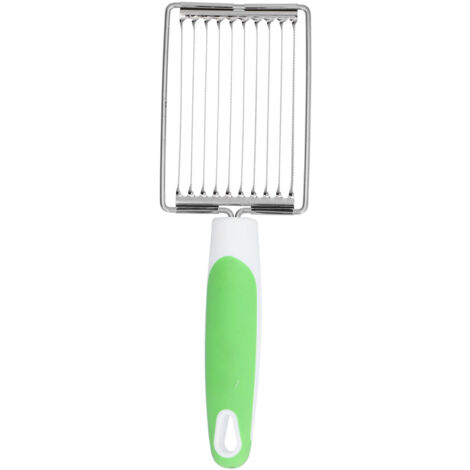 Coupe-légumes multifonction en acier inoxydable pour jambon, tomates et fruits avec poignée antidérapante (Vert)