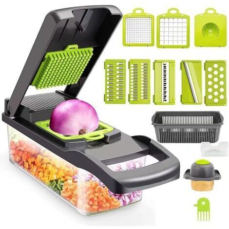 Coupe Legumes Multifonctions, 15 en 1 Coupe Legumes Manuel, Mandoline Professionnelle Cuisine, Mandoline Cuisine, Coupe Legume Cube, pour Couper, Râper Les, Trancher Légumes