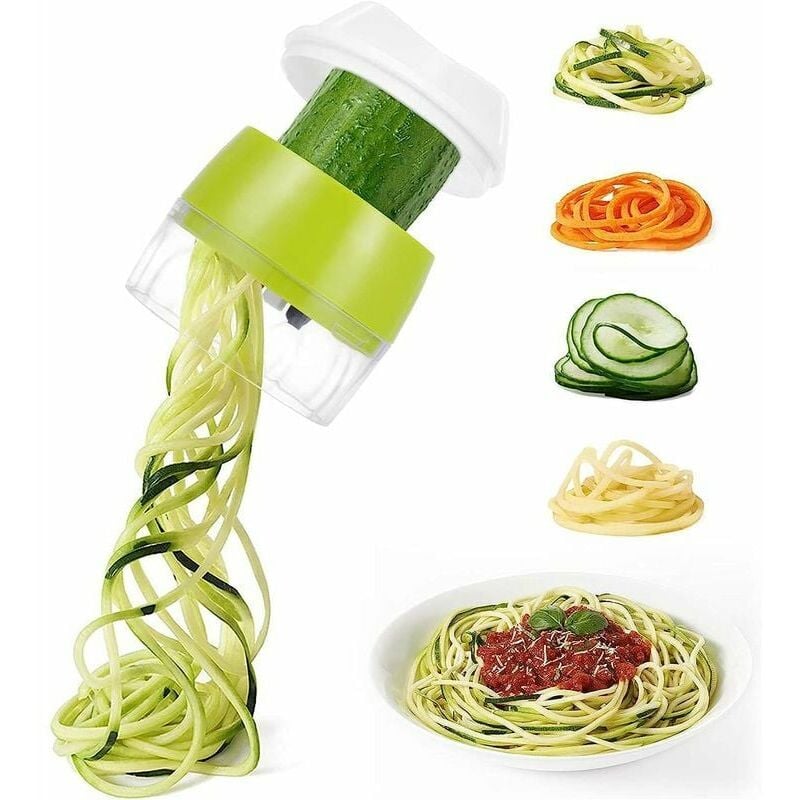 Coupe Légumes Spirale, 3 en 1 Spaghetti de Légumes Spiralizer Legume, Spirale de Légumes Trancheuse pour Courgette Nouilles, Spaghettis, Carotte,