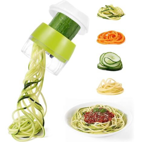 Coupe Légumes Spirale, 3 en 1 Spaghetti de Légumes Spiralizer Legume, Spirale de Légumes Trancheuse pour Courgette Nouilles, Spaghettis, Carotte, Concombre