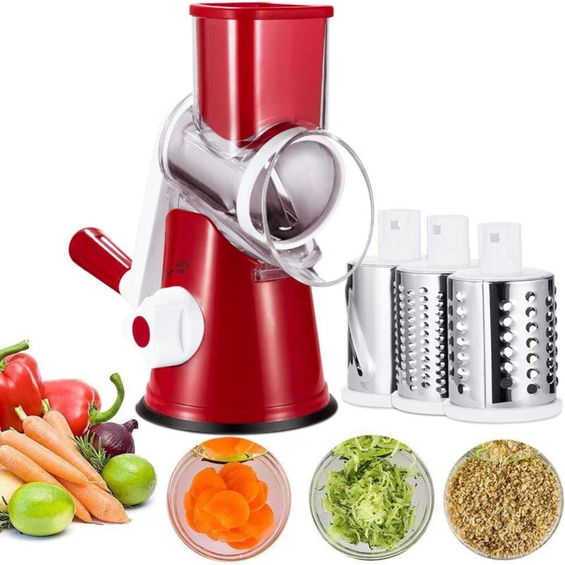 Coupe légumes Spirale ménager avec 3 Lames, Foldable Spiraliseur de légumes,légumes,courgettes,comme à Spaghetti et Machine à pâtes,Nouille,Rubans ou