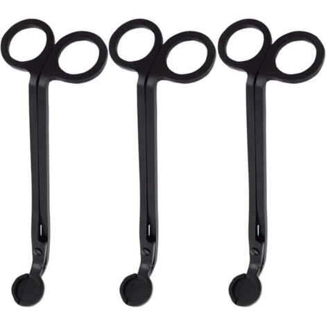 Coupe-mèche de bougie - Coupe-mèche - Ciseaux - Bougies parfumées - Mèche en acier inoxydable - Lampe à huile - Accessoires de bougie - Ciseaux - Noir (3)