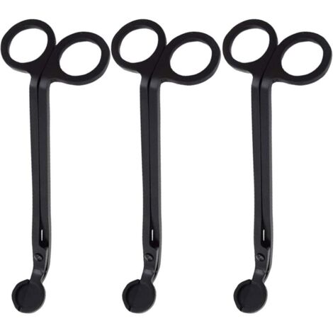 Coupe-mèches – Ciseaux – Bougies parfumées – Mèche en acier inoxydable – Lampe à huile – Accessoires pour bougies – Ciseaux – Noir (3)