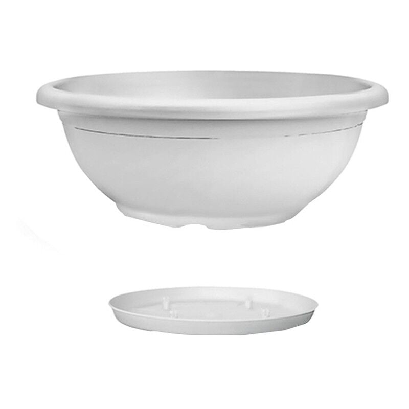 Bol Naxos avec soucoupe imbriquée Blanc - 50 cm