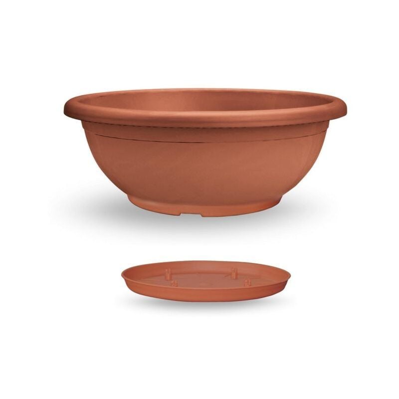 Bol Naxos avec soucoupe imbriquée 80 cm - Terre cuite