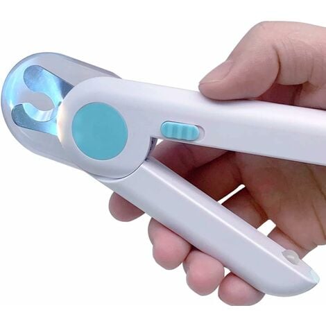Coupe Ongle Chien Chat, Professionnel Coupe Griffes pour Animaux de Compagnie, avec des Lumières LED et Protection Contre Les éclaboussures, pour Les Animaux De Petite et Moyenne (Bleu)