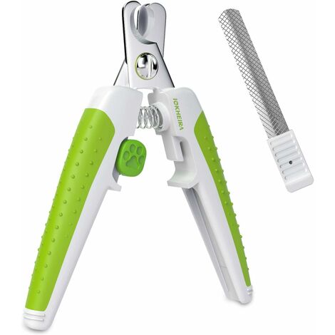 Coupe Ongle Chiens et Chats de Sécurité pour Lame en Acier Inoxydable avec Verrou de Sécurité et Lime à Ongles Adapté aux Coupe-Ongles pour Grands Moyens et Petits Animaux Les Ciseaux