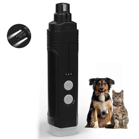 Coupe-ongles électrique pour animaux de compagnie rechargeable, silencieux et avec lumières A