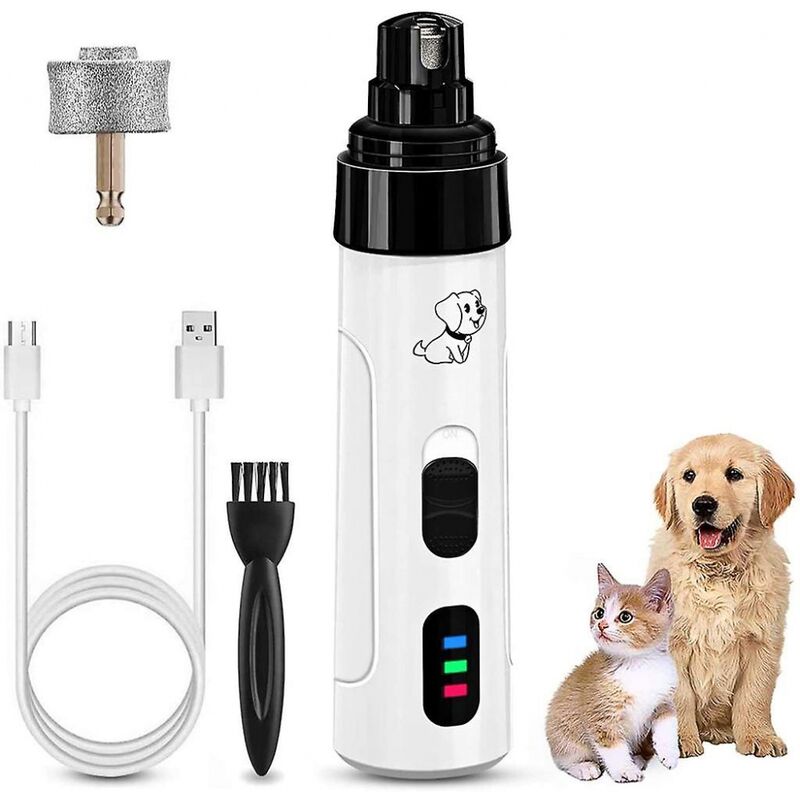 Coupe-ongles électrique pour chien 1 pièce, outil de toilettage des pattes d'animaux avec tête de remplacement