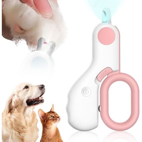 Coupe-ongles LED pour animaux de compagnie, ou chats et chiens, coupe-ongles amélioré pour couper les ongles de vos animaux(rose