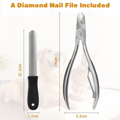 Coupe-Ongles pour Animaux avec fichier, Tout épaississement métallique en Acier Coupe Griffes pour Chat Chien, Outils Professionnels de Soins des Pattes, pour Grands Moyens et Petits Chien Chat