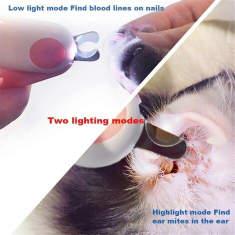 Coupe-ongles pour animaux avec lumière LED, coupe-ongles pour chat, ciseaux de beauté bleus