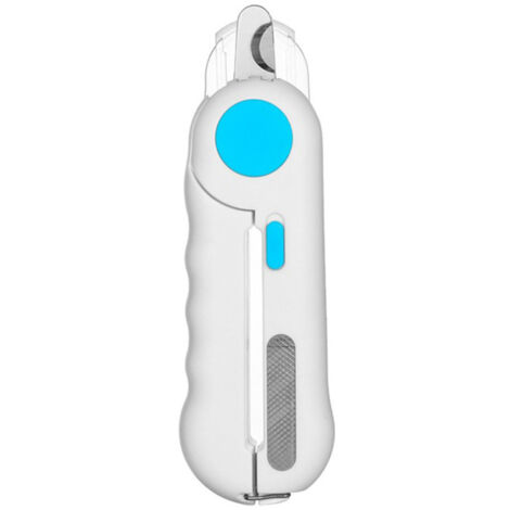 Coupe-ongles pour animaux avec lumière LED, lime à ongles anti-coupure, blanc et bleu (avec lumière LED)