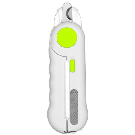 Coupe-ongles pour animaux avec lumière LED, lime à ongles anti-coupure, blanc et vert (avec lumière LED)