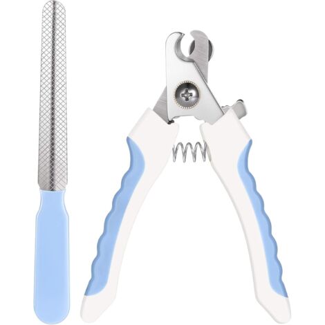 Coupe-Ongles pour Animaux de Compagnie Ciseaux à Griffes d'Animaux Coupe Griffes pour Animaux de Compagnie Coupe-Ongles de Chien Coupe-Griffe n Acier Inoxydable pour Chiens Chats (Blanc et Bleu)-Fei Y