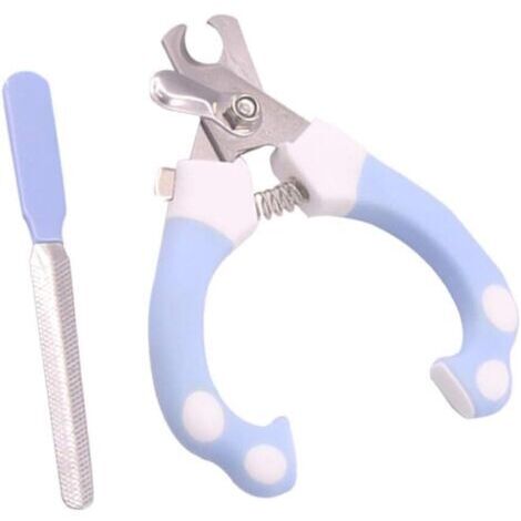 Coupe-ongles pour animaux de compagnie taille L - Coupe-ongles en acier inoxydable - Coupe-ongles à mâchoire verrouillable - Bleu