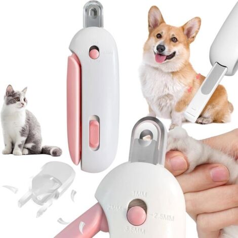 Coupe-ongles pour chat avec ouverture réglable,coupe-griffes pour chien avec 4 vitesses et lime à ongles,outil de toilettage(rose)
