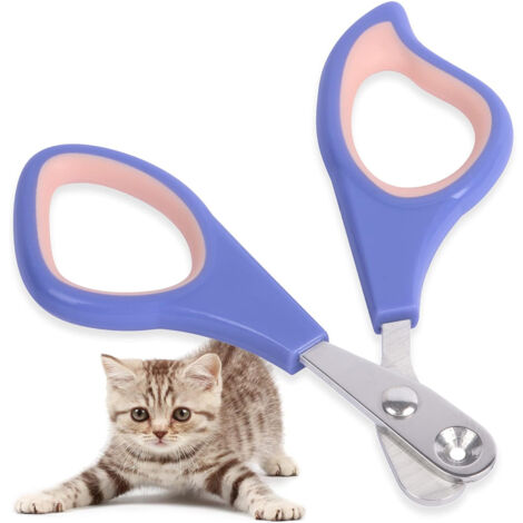 Coupe-ongles pour chat, ciseaux à griffes pour animaux de compagnie avec trou de positionnement de 2mm, tondeuse à griffes antidérapante