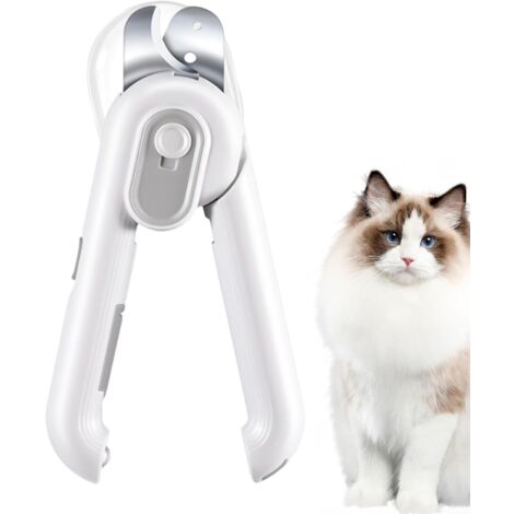 Coupe-ongles pour chat, coupe-ongles LED pour chats  Coupe-griffes portable pour animaux de compagnie, coupe-ongles et coupe-ongles pour petits chiots, lapins, chatons (gris clair)