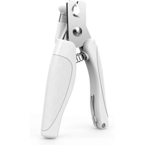 Coupe-ongles pour chats et chiens, lame en acier inoxydable, lime à ongles intégrée et poubelle à ongles.