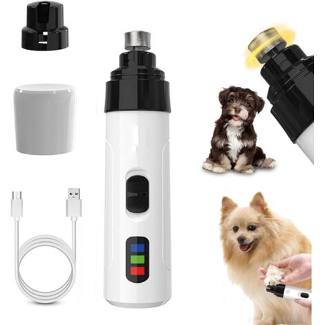 Coupe-ongles pour chien, lime électrique rechargeable par USB, outil de lissage et de toilettage des pattes (1 ensemble)