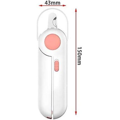 Coupe-ongles pour chiens et chats pour animaux de compagnie avec lumière LED et protection contre les éclaboussures pour animaux de petite et moyenne taille (rose)
