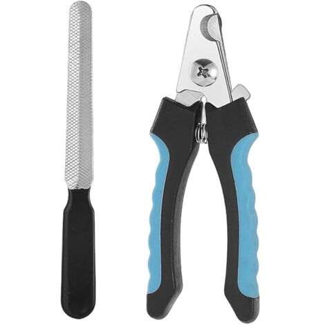 Coupe-Ongles Professionnel pour Chien et Chat - Acier Inoxydable Chirurgical avec Limiteur de Griffe - Taille Grand à Moyen pour Toutes les Races - Design Ergonomique Bleu