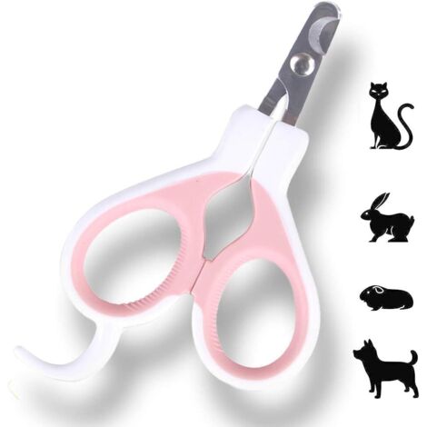 Coupe-ongles rose pour animaux de compagnie, 6,7 x 12 cm, une pièce, convient aux lapins, chiots, chatons, cochons d'Inde et petits chiens.