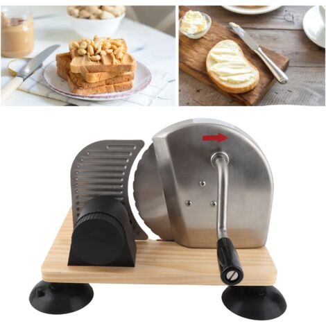 Coupe-pain Manuel avec Base Ventouse et Cran de Commande Réglable pour Usage Domestique et Commercial - Machine à Couper le Pain avec Épaisseur Adjustable de 0-15mm