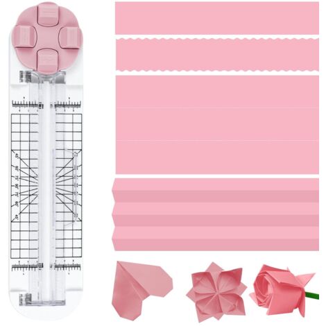 Coupe-Papier, 4 En 1 Outil De Scrapbooking Multifonction Avec Protection De SéCurité Pour Couper Des Courbes Droites En PointilléS Et Des Lignes De Plis