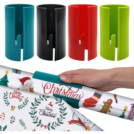Coupe-papier d'Emballage 4PCS - Massicot Rouleau de Papier Cadeau pour No毛l - Wrapping Paper Cutter
