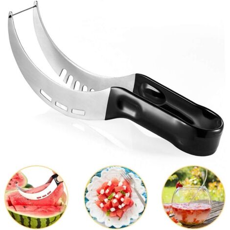 Coupe-pastèque, coupe-melon en acier inoxydable, couteau à pastèque multifonctionnel antirouille, couteau à fruits