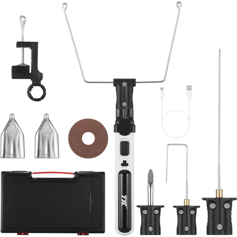 Coupe Polystyrène électrique sans fil chaud - Chauffage rapide en 5 secondes - Maximum 550 °C - Avec lampe LED - 2,0 Ah - Boîte en plastique pour