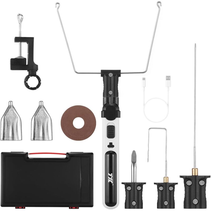 Coupe Polystyrène électrique sans fil chaud - Chauffage rapide en 5 secondes - Maximum 550 °C - Avec lampe LED - 2,0 Ah - Boîte en plastique pour