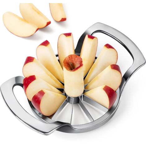 Coupe Pomme 12 cm, Decoupe Pomme Extra-large 12 Lames, Coupe Pomme En Quartier Robuste en Acier Inoxydable Avec Système de Lames Sécurisé Amélioré, trancheuse de pomme