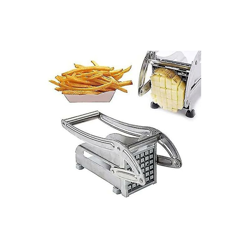 Crea - Coupe-pommes de terre manuel en acier inoxydable, trancheur de frites, fabricant de chips