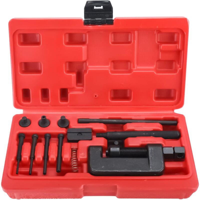 Longziming - 13 pièces Coupe chaîne et riveteuse pour moto,Kit de réparation pour Moto,Ensemble d'entraînement à came,Recharge chaîne et Riveteuse