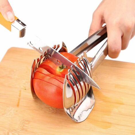 Coupe-tomates, citron en acier inoxydable - Outil de découpe de cuisine pour fruits et légumes à peau douce, aliments et boissons faits maison