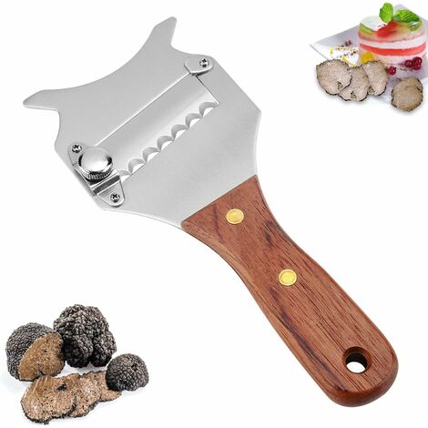 2 pièces Truffle Slicer Lame Réglable Rosewood Poignée Acier Inoxydable  Fromage Chocolat Truffe Rasoir Truffe Cutter 