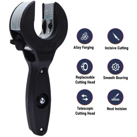Coupe-tube à crémaillère avec tête rotative 360°, capacité 8-29mm, pour tubes cuivre, aluminium et plastique PPR