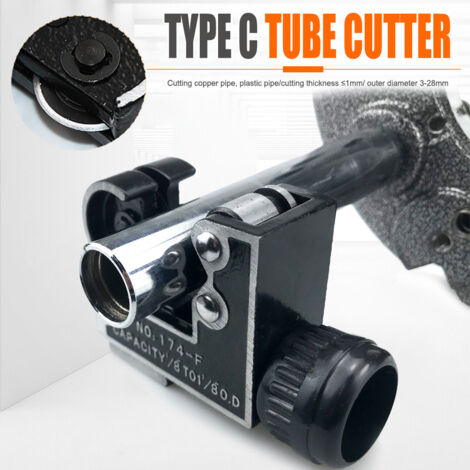 Coupe-tube Compact en C 3-28mm - Pour Tubes Cuivre et Plastique (Ép. 1mm) - Plomberie & Bricolage