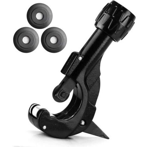 Coupe Tube Coupe-tuyau avce 3 Molette de Rechange et Lame D'ébavurage pour Ø 3-35 mm / 1/8" - 1 3/8" Tubes Tuyaux en Cuivre, Laiton, Métal Léger et Plastique dur en PVC