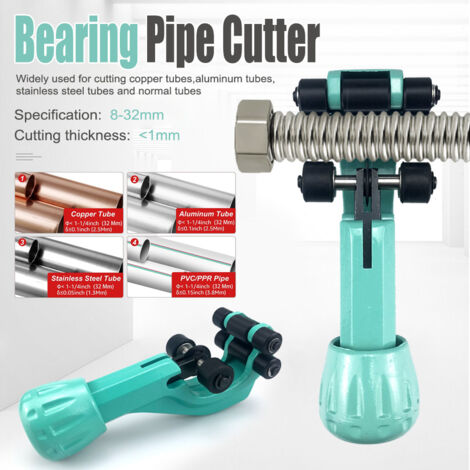 Coupe-tube Micro pour Tubes Ondulés Inox et Cuivre 4-32mm - Outil de Découpe pour Climatisation et Plomberie (8A-25A)