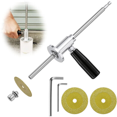 Coupe-tubes intérieur pour tubes PVC, avec disque de coupe diamanté et poignée, compatible avec les tubes de 1-1/2 po à 8 po, profondeur de coupe réglable de 7 po, tige hexagonale de 1/4 po compatible