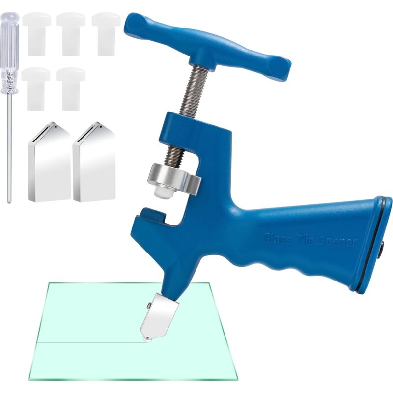 Coupe-verre 2 en 1 pour carreaux de verre, miroir, ensemble d'outils de coupe de verre professionnels, coupe-carrelage, coupe-verre pour le bricolage