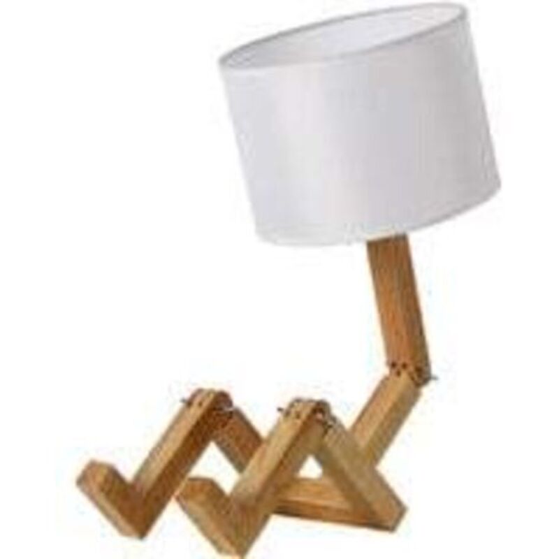 Lampe de chevetLampe de Bureau Robot en Bois Massif Lampe de Bureau Pliante-Avec Ampoule 5W Lumière Chaude