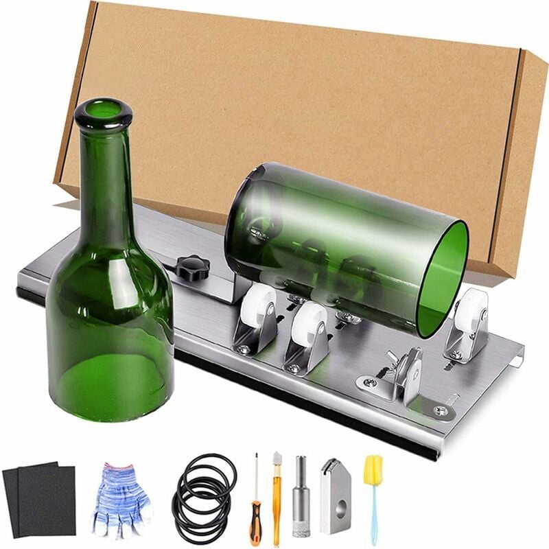 Coupe-Verre Outils de Découpe du Verre diy Bouteille en Verre Cutter Kit, Coupe-Bouteille en Verre Machine de Découpe de Bouteille Améliorée Home