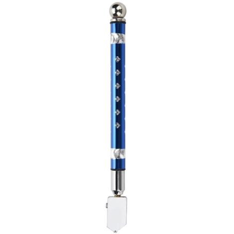 Coupe-verre portable à molette avec poignée antidérapante pour coupe de verre de 3 à 15 mm (bleu)