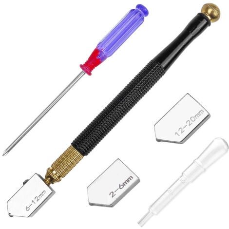 OUYLAF Coupe Verre Professionnel, Manuel Cutter en Forme de Crayon pour Verre épais, Outil Coupeur Fenêtre, Set de Découpe Jeu d'outils pour Carreaux Miroir